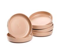 LEONARDO HOME Juego de 6 platos llanos Roma, diámetro de 19,7 cm, apto para microondas y lavavajillas, apilable, vajilla de cerámica para 6 personas, platos de gres, superficie ligeramente mate