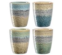 LEONARDO HOME Matera 022843 - Juego de 4 tazas de café grandes (300 ml, hechos a mano, aptos para microondas, lavavajillas, 4 unidades, diferentes degradados)