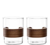 LEONARDO HOME NOVO LEGNO 055198 - Juego de 6 vasos de 320 ml con pinza de madera para té, vaso para bebidas calientes, apto para uso diario, apto para lavavajillas, taza para té, resistente al calor