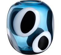 LEONARDO HOME Occhi BLU Jarrón, 1 Pieza, Obra de Arte Hecha a Mano Llena de pasión, Elegante florero, Belleza única, Arte para el hogar, Altura 22 cm, Azul, 047509
