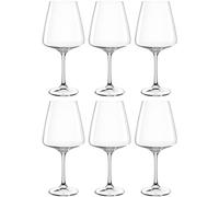 LEONARDO HOME Paladino 066311 - Juego de 6 copas de vino tinto, aptas para lavavajillas, copas de vino tinto con mango dibujado, 660 ml