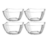LEONARDO HOME Piazza 024407 - Juego de 4 cuencos para servir aptos para lavavajillas, cuencos de cristal para servir, cuencos modernos para ensalada, juego de cuencos de alta calidad, altura 6,5 cm,