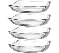 LEONARDO HOME Piazza 024408 - Juego de 4 platos de cristal para servir tartas y pasteles, 4 cm de altura, transparentes, aptos para lavavajillas