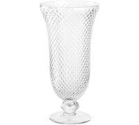LEONARDO HOME Poesia 076434 - Jarrón decorativo de cristal sobre pie (hecho a mano, con superficie texturizada, 35,4 cm de altura, 2,9 L), transparente