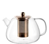 LEONARDO Tè per Te 077384 - Tetera con colador extraíble - Tetera de cristal con tapa y asa - Fabricada a mano - Capacidad 1,5 l - Apta para lavavajillas - 1 jarra de té transparente