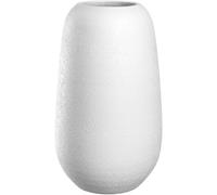 LEONARDO HOME Trogolo 033205 - Jarrón de cerámica, 1 Pieza, Atemporal de cerámica, Hecho a Mano, jarrón estético, Sencillo Ramo de Flores, Elegante, Altura 30 cm, Color Blanco