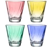 LEONARDO HOME Twist 046974 - Juego de 4 vasos de zumo aptos para lavavajillas, vasos de agua ergonómicos, aptos para el día a día y curvos, 215 ml