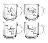 LEONARDO HOME Ufficio 047082 - Juego de 4 tazas aptas para lavavajillas, tazas de café de alta calidad para la oficina, juego de tazas de té de cristal, 400 ml