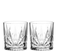 LEONARDO Il Mondo Negoni Juego de 2 vasos grandes con aspecto facetado, acabado de alta calidad, capacidad 330 ml, apto para lavavajillas, 2 vasos transparentes