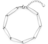 Leonardo Jewels Consenza 024444 - Pulsera para mujer de acero inoxidable en color plata con cierre de mosquetón, longitud: 18,5 cm, 18,5 cm, Acero inoxidable, No es una piedra preciosa