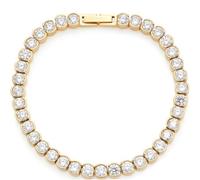 Leonardo Jewels Cremona 024337 - Pulsera para mujer de acero inoxidable, color dorado con tiro, longitud: 18,5 cm, 18,5 cm, Cristal, No es una piedra preciosa