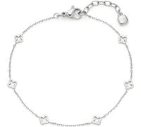 Leonardo Jewels Jewels Ciao Janna 023941 - Pulsera de acero inoxidable con diseño de trébol, plata, 17,5-19,5 cm de longitud, regalo de joyas, Eine Grösse, Acero inoxidable, No es una piedra