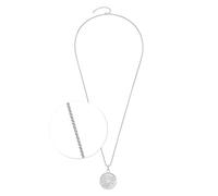 Leonardo Jewels Joy 024366 - Collar para mujer de acero inoxidable con cierre de mosquetón, longitud: 80 cm, 80 cm, Nácar, Cristal
