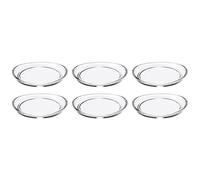 Leonardo Loop 021127 - Juego de 6 platos aptos para lavavajillas para jarra de agua o botellas de vino de cristal transparente, diámetro 10,5 cm, altura 1,5 cm