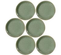 Leonardo Matera 018372 - Platos de cerámica (6 unidades, apto para microondas, apto para lavavajillas, 6 platos de cocina con borde, diámetro de 16,3 cm), color verde
