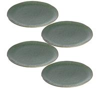 Leonardo Matera 018607 - Juego de 4 platos de cerámica aptos para lavavajillas, platos de pizza con esmalte, 4 platos redondos de gres de 32 cm de diámetro, color verde
