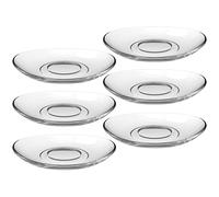 Leonardo Napoli 024204 - Juego de 6 platillos de cristal aptos para lavavajillas para vasos de café Napoli y latte Macchiato, 6 unidades, diámetro de 14 cm