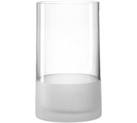 Leonardo Novara 018629 - Jarrón decorativo de cristal satinado, 1 unidad, diseño cilíndrico de flores, portavelas de cristal para velas, altura 26 cm