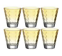 Leonardo Optic 025897 - Juego de 6 vasos de agua aptos para lavavajillas, vasos de cristal de colores, juego de bebidas, 215 ml, color amarillo
