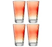 Leonardo Optic XL 023485 - Juego de 4 vasos de cristal de colores de alta calidad, 540 ml, aptos para lavavajillas, resistentes, 4 unidades, color coral