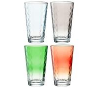 LEONARDO Optic XL - Juego de 4 vasos de cristal de alta calidad, 540 ml, aptos para lavavajillas, resistentes, 4 unidades, diferentes colores