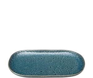 LEONARDO - Plato pequeño de cerámica para servir (22 x 12 cm), color azul