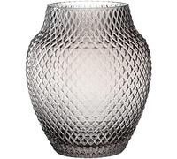 Leonardo Poesia 018673 - Jarrón Decorativo Hecho a Mano en Color Gris, jarrón de Flores abombadas, Soporte para Velas de Cristal, portavelas Grande, 23 cm de Alto