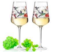 Leonardo Puccini - Copas de vino con impresión UV, diseño de enjambre de colibrí, regalo para los amantes del vino para barbacoas de verano, un regalo veraniego para él y para ella, para vino, cóctel,