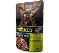 Leonardo Pulled Beef Pavo Sobre para Gatos 16 x 70 gr
