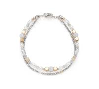 LEONARDO Pulsera para mujer de acero inoxidable y piedra de cristal, talla única, 89230429