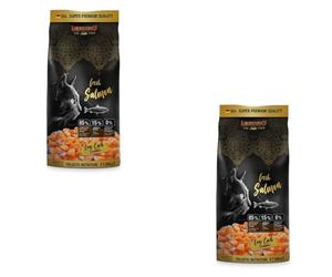 LEONARDO Salmón Fresco | Paquete Doble | 2 x 250 g | Pienso sin Cereales para Gatos | con salmón Fresco y Ave | Contiene Verduras, Bayas, Hierbas y extracto de Oliva