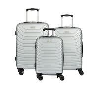 Leonardo® Suitcase Set 3-Piece | Maleta de Viaje con 4 Ruedas Dobles | Maleta con Bloqueo Numérico | Equipaje de Mano | Trolley con Bloqueo Numérico | Maleta Dura | Set de S-M-L | Roma| Plata