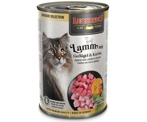 Leonardo Superior Selection Cordero con Ave y Calabaza Lata para Gatos 400 gr