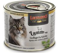 Leonardo Superior Selection Cordero con Ave y Calabaza Lata para Gatos 6 x 200 gr