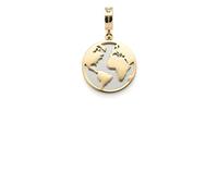 Leonardo Tutti Clip&Mix 021637 - Colgante de acero inoxidable (1 pieza, cadena redonda plana, con diseño de bola global, bicolor, joyería para mujer, 021637), 3.2, Acero inoxidable, Sin piedras preciosas
