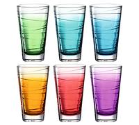 Leonardo Vario Struttura 026845 - Juego de 6 vasos aptos para lavavajillas, vasos de cristal de colores, 280 ml