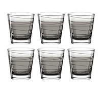 Leonardo Vario Struttura 026846 - Juego de 6 vasos de agua aptos para lavavajillas, vasos de cristal coloridos, juego de bebidas de color gris, 250 ml