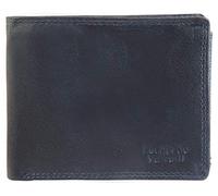 LEONARDO VERRELLI Cartera de piel auténtica para hombre, protección RFID 3000357, azul oscuro, 12x9,5cm, Clásico