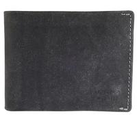 LEONARDO VERRELLI Cartera de piel para hombre con botón de presión de 8,8 x 11 x 2 cm, Negro , 8.8 x 11, Clásico