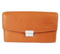 LEONARDO VERRELLI Cartera unisex de camarero de piel de vacuno auténtica 17 x 10,5 x 4,5 cm, coñac, 17 cm x10,5 cm x4,5 cm, Clásico