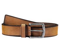LEONARDO VERRELLI Cinturón de Piel Auténtica Ajustable, Marrón, Cintura de 90 cm, Unisex