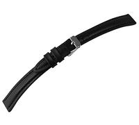 LEONARDO VERRELLI Correa de reloj unisex de repuesto de cuero auténtico, ancho de puente, color negro, 10-24 mm, hebilla 8000565, Stegbreite: 10 mm