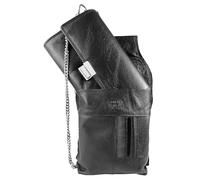 LEONARDO VERRELLI Kellner - Cartera de piel para camarero, cartera para hombre y mujer con o sin funda, bolsillo con cadena y compartimento grande para monedas, Negro , talla única, Nappa - Negro