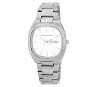 LEONARDO VERRELLI Tonneau - Reloj de pulsera para hombre, acero inoxidable, color plateado