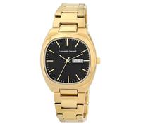 LEONARDO VERRELLI Tonneau - Reloj para hombre, correa de acero inoxidable, color dorado y negro