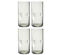 LEONARDO Vesuvio - Juego de 4 vasos de cristal de alta calidad en forma orgánica, 330 ml, hecho a mano, apto para lavavajillas, 4 vasos de agua en color gris