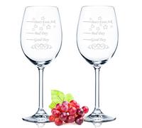 Leonardo XL - Copas de vino (2 unidades, con texto en alemán "Good Day Bad Day Don't Even Ask", regalo divertido, aptas para copas de vino blanco, regalo original)