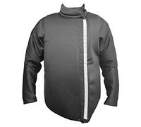 LEONARK Negro 350N Ligero Hema Sparring Chaqueta Doble Cierre Superposiciones para Hema Espada Larga Estoque Sable Armería (L, 350N)