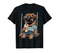 Leonberger Bebiendo café Helado en un Columpio DIGOR Camiseta