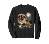Leonberger Howling to The Moon Art de los 90, Amante de los Perros Vintage Sudadera